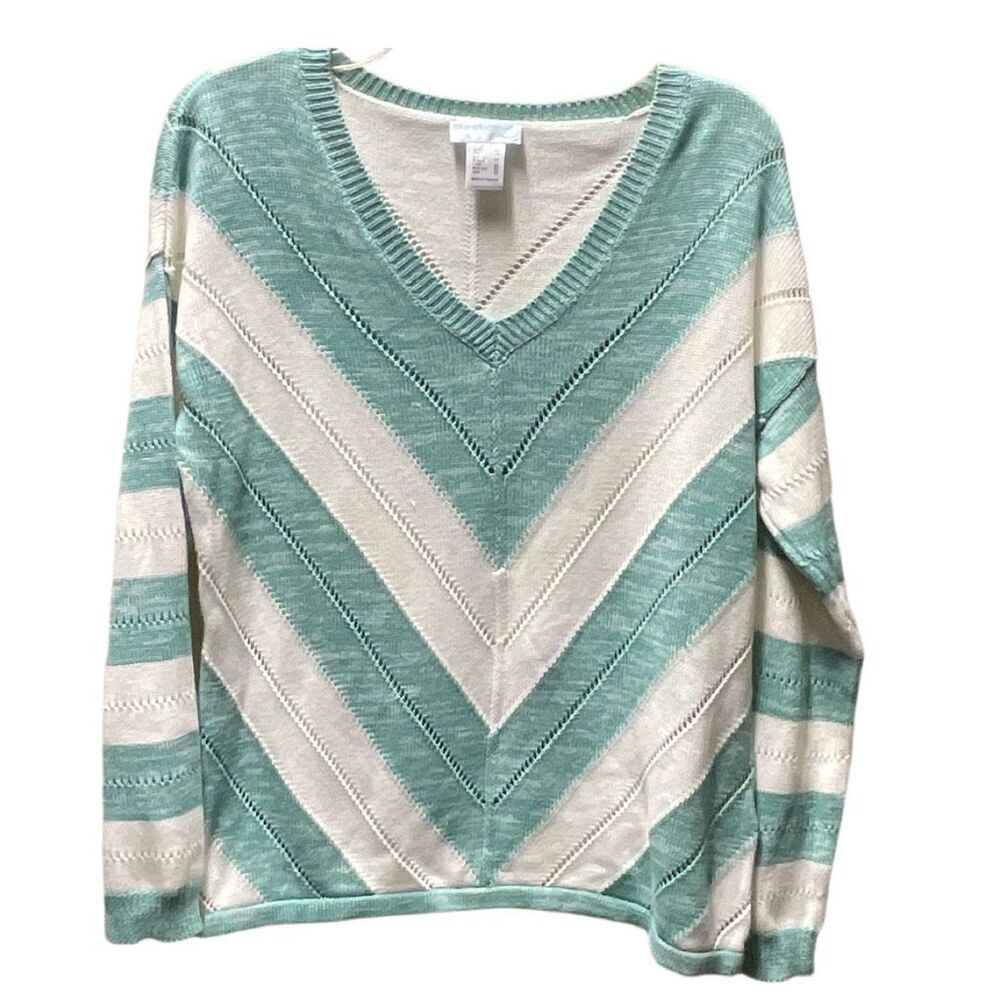 Creation L chevron striped size 10 sweater.